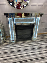 Diamond Crush led Mirrored Fire surround with fire