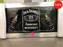 3D Jack Daniels Whiskey Bottles Wall Art in a Mirror Frame - Outlet Wall Art