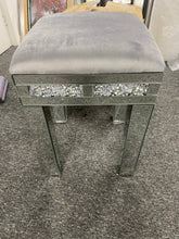 7 Draw diamond Crush Silver Top & Border Dressing Table + Stool