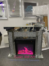 Agassi Diamond Crush Mirrored Fire Surround With Multi Colour Changing Flame Fire Pre Orders Now