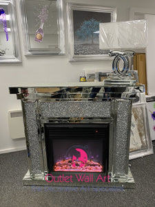 Agassi Diamond Crush Mirrored Fire Surround With Multi Colour Changing Flame Fire Pre Orders Now