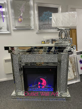 Agassi Diamond Crush Mirrored Fire Surround With Multi Colour Changing Flame Fire Pre Orders Now