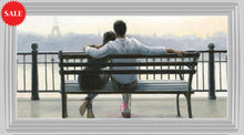 Bench Sea View in a Mirror Frame 114cm x 64cm - Outlet Wall Art