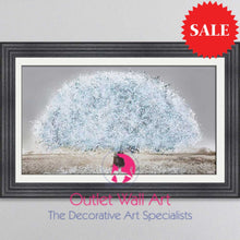 Blossom Tree Blue Wall Art 114Cm X 75Cm Charcoal Grey Frame