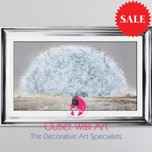 Blossom Tree Blue Wall Art 114Cm X 75Cm Chrome Scoop Frame
