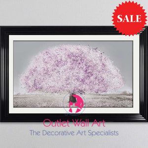 Blossom Tree Blush Pink Wall Art 114Cm X 75Cm Black Stepped Frame Art