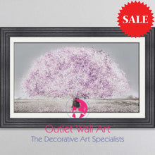Blossom Tree Blush Pink Wall Art 114Cm X 75Cm Charcoal Gray Stepped Frame Art
