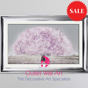 Blossom Tree Blush Pink Wall Art 114Cm X 75Cm Chrome Scoop Frame Art