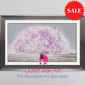Blossom Tree Blush Pink Wall Art 114Cm X 75Cm Metallic Stepped Frame Art