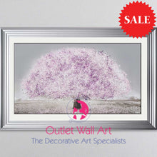 Blossom Tree Blush Pink Wall Art 114Cm X 75Cm Steel Silver Stepped Frame Art