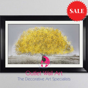 Blossom Tree Lemon Wall Art 114Cm X 75Cm Black Stepped Frame Art