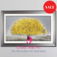 Blossom Tree Lemon Wall Art 114Cm X 75Cm Brushed Champagne Silver Art