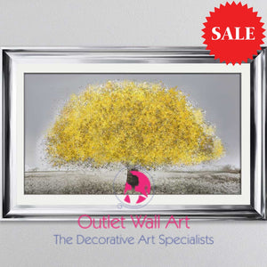 Blossom Tree Lemon Wall Art 114Cm X 75Cm Chrome Scoop Frame Art