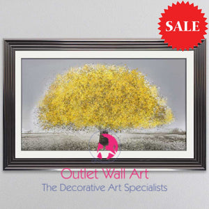 Blossom Tree Lemon Wall Art 114Cm X 75Cm Metallic Stepped Frame Art