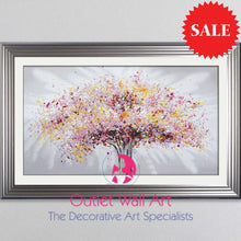Blossom Tree Multi Colour Wall Art 114Cm X 75Cm Brushed Champagne Silver Art