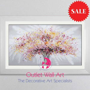 Blossom Tree Multi Colour Wall Art 114Cm X 75Cm White Stepped Framef Art