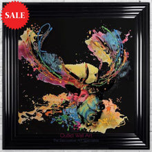 Colourful Stag on Black Wall Art 75cm x 75cm - Outlet Wall Art