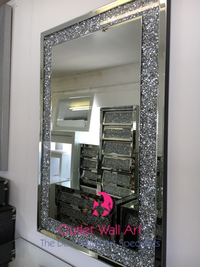 Diamond Crush Bevelled Wall Mirror 120Cm X 80Cm Mirror