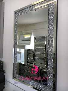 Diamond Crush Bevelled Wall Mirror 120Cm X 80Cm Mirror