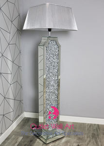 Diamond Crush Floor Lamp Art Deco With Silver Shade Floor Lamp