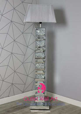 Diamond Crush Floor Lamp Blocks With Silver Shade Floor Lamp