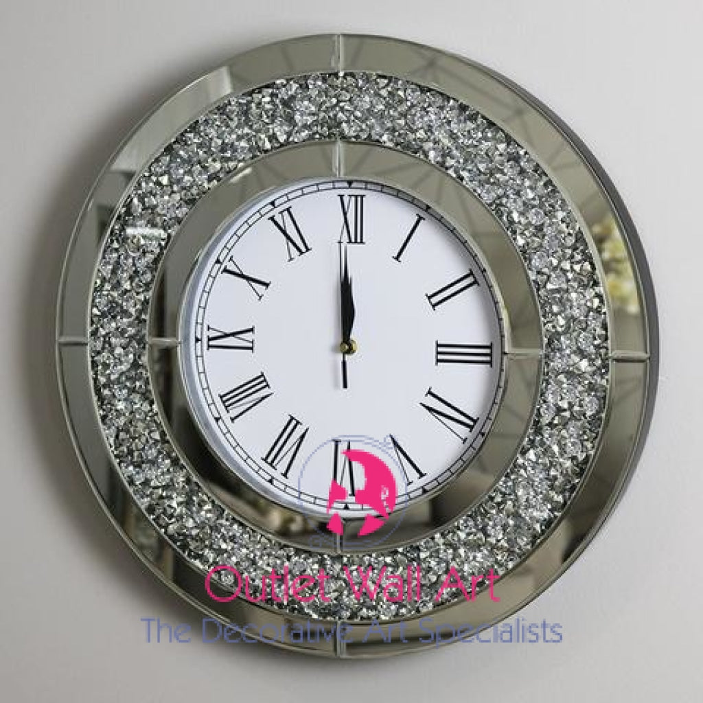 Diamond Crush Round Wall Clock 50 Cm Dia Wall Clock