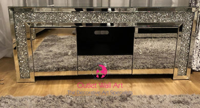 * Diamond Crush Sparkle Mirrored TV Entertainment Unit 150cm item in stock - Outlet Wall Art