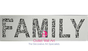Diamond Crush Wall Plaque "Family" - Outlet Wall Art