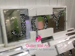 Diamond Crush Wall Plaque "Joy" - Outlet Wall Art