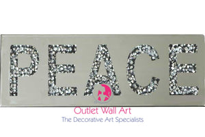 Diamond Crush Wall Plaque "Peace" - Outlet Wall Art