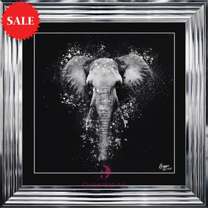 Elephant Pose Liquid Wall Art  75cm x 75cm - Outlet Wall Art