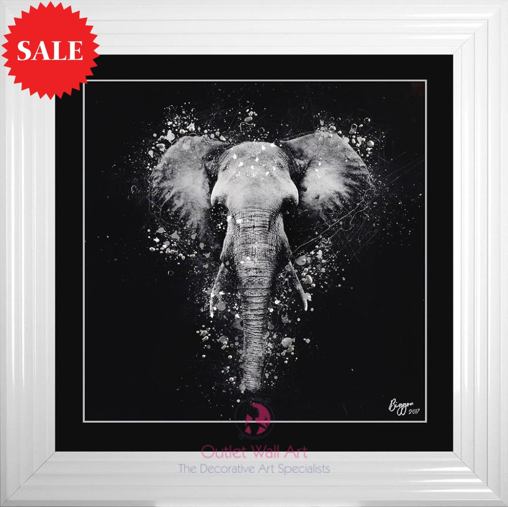 Elephant Pose Liquid Wall Art  75cm x 75cm - Outlet Wall Art