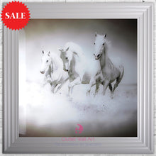 Galloping White Horses Wall Art 75cm x 75cm - Outlet Wall Art
