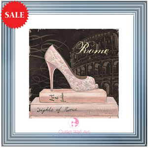 Glamour Shoe Rome 55cm x 55cm - Outlet Wall Art
