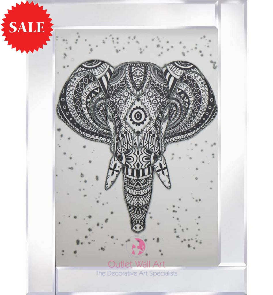 Indian Elephant Pose Sparkle Art - Outlet Wall Art