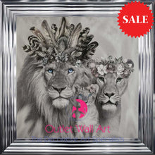 Lion King Queen & Cub Wall Art From £89 Chrome Stepped Frame / 55Cm X Art