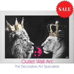 Lion & Lioness Wall Art size 108cm x 68cm - Outlet Wall Art
