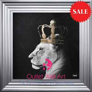 Lion Queen Wall Art size 55cm x 55cm - Outlet Wall Art