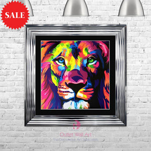 Lion Wall Art 75cm x 75cm - Outlet Wall Art