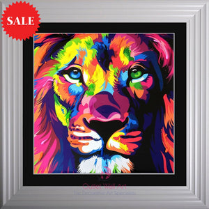 Lion Wall Art 75cm x 75cm - Outlet Wall Art