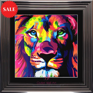 Lion Wall Art 75cm x 75cm - Outlet Wall Art