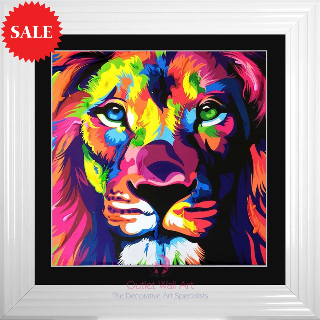 Lion Wall Art 75cm x 75cm - Outlet Wall Art