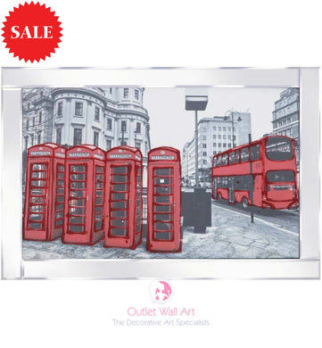 London Telephone Boxes Sparkle Art - Outlet Wall Art