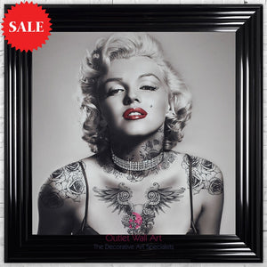 Marilyn Monroe Tattoo wall art size 75cm x 75cm - Outlet Wall Art