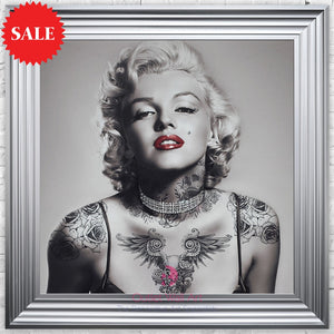 Marilyn Monroe Tattoo wall art size 75cm x 75cm - Outlet Wall Art