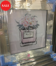 Miss Dior Blooming Bouquet sparkle wall art in a Diamond Crush Mirror frame 60cm x 60cm - Outlet Wall Art