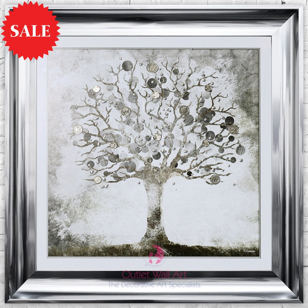 money tree framed picture Money Tree Wall Art 75cm x 75cm