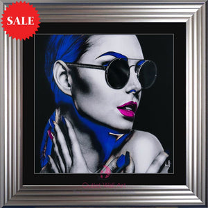 Neon Girl 2 Wall Art 75cm x 75cm - Outlet Wall Art