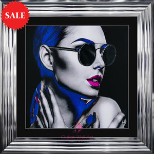 Neon Girl 2 Wall Art 75cm x 75cm - Outlet Wall Art