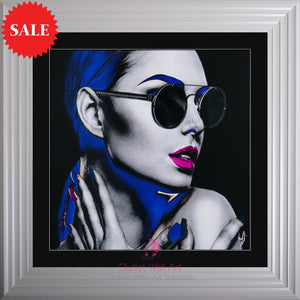 Neon Girl 2 Wall Art 75cm x 75cm - Outlet Wall Art